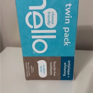 Hello Antiplaque Whitening Fluoride Free Toothpaste, Natural Peppermint, 2 pack